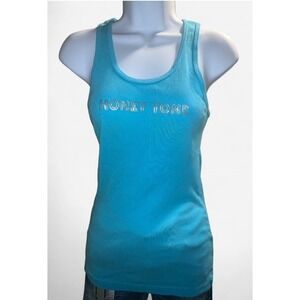 Blue Ribbed Honky Tonk Ba-donk-a-donk Tank Top